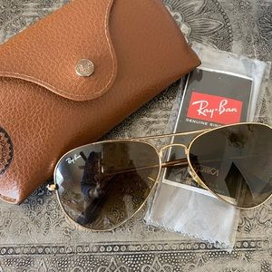 Ray-ban brown gradient aviator sunglasses